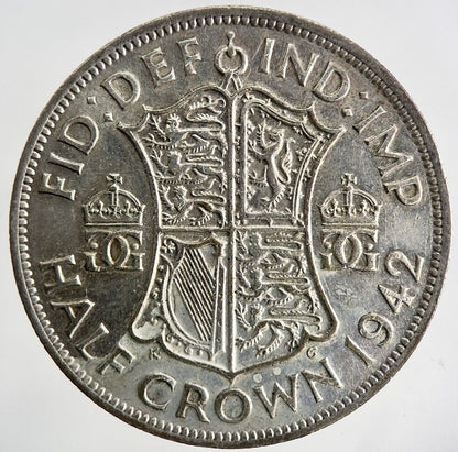 1942 George VI Half-Crown Silver Coin | Very High Grade