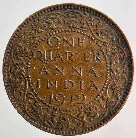 1942 India 1/4 Quarter Anna Coin | Very High Grade