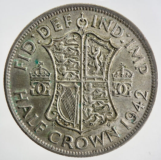 1942 George VI Half-Crown Silver Coin | Very High Grade