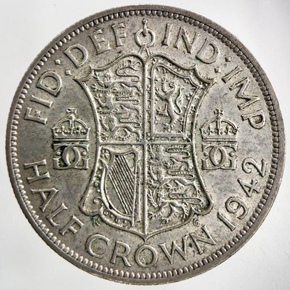 1942 George VI Half-Crown Silver Coin | Very High Grade