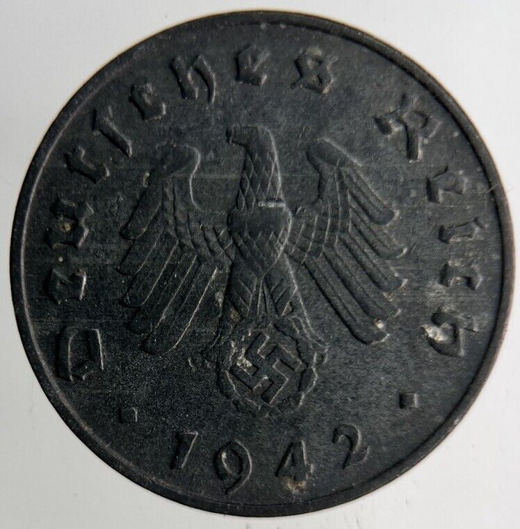 1942 Germany Nazi 10 Pfennig Coin | Very High Grade
