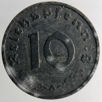 1942 Germany Nazi 10 Pfennig Coin | Very High Grade