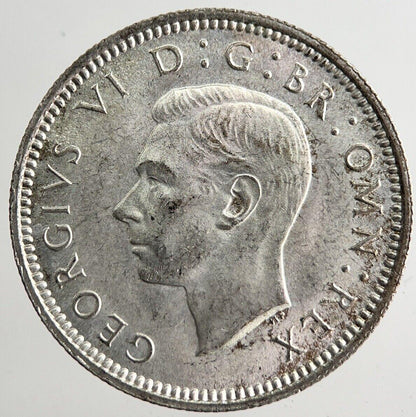 1942 George VI Sixpence Silver Coin | Very High Grade | a8165