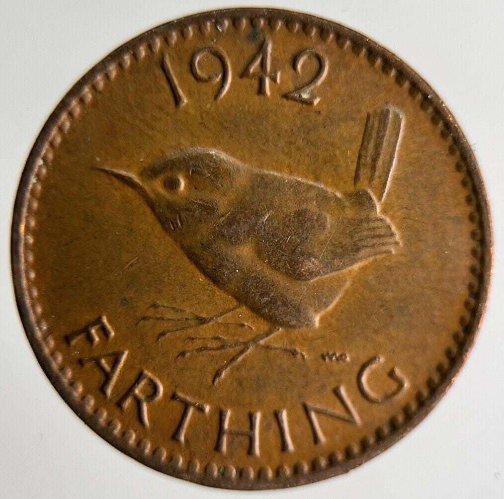 1942 George VI Wren Farthing Coin | Fine Collectable Grade