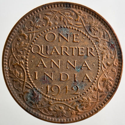 1942 India 1/4 Quarter Anna Coin | Very High Grade | a3367