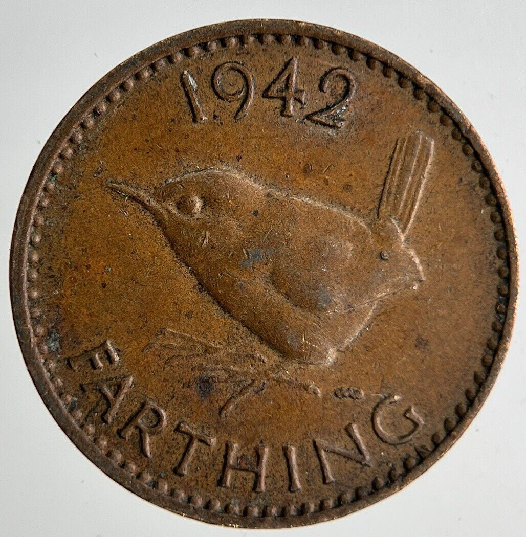 1942 George VI Wren Farthing Coin | Fine Collectable Grade