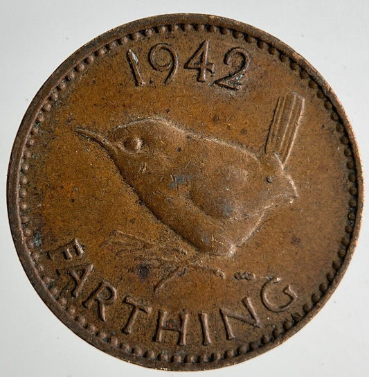 1942 George VI Wren Farthing Coin | Fine Collectable Grade