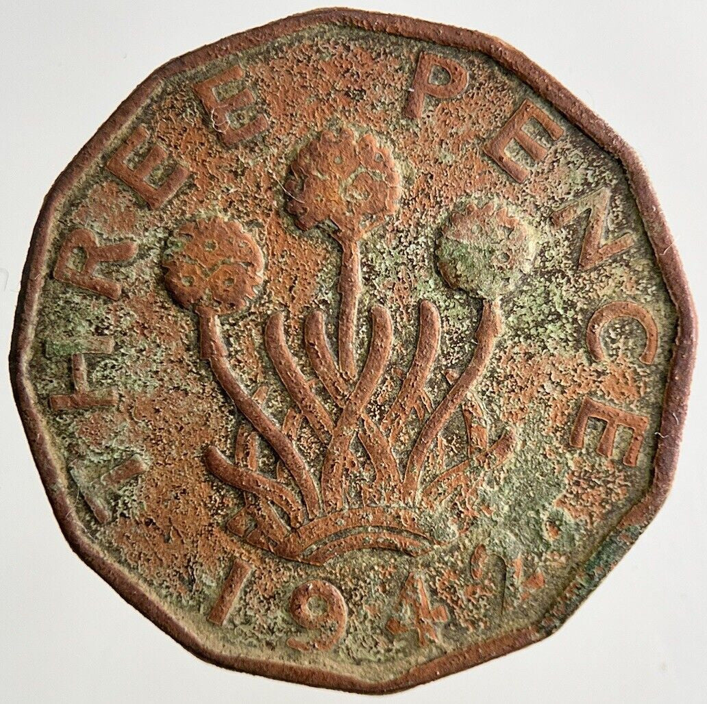 1942 George VI Threepence Coin | Fair Grade