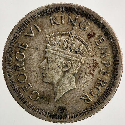 1942 India 1/4 Quarter Rupee Silver Coin | Fine Collectable Grade