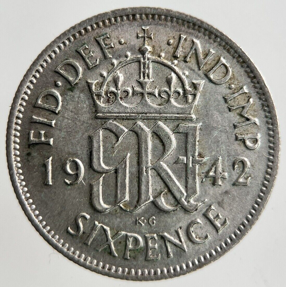 1942 George VI Sixpence Silver Coin | Very High Grade