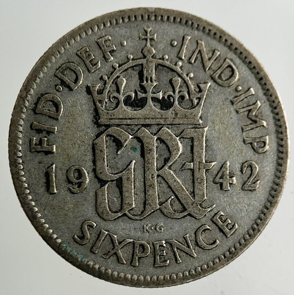 1942 George VI Sixpence Silver Coin | Fine Collectable Grade