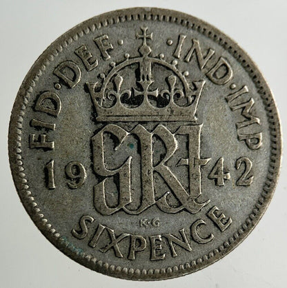1942 George VI Sixpence Silver Coin | Fine Collectable Grade