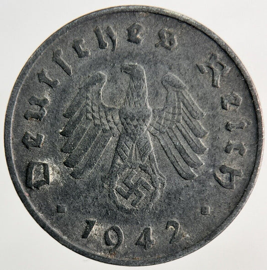 1942 Germany Nazi 10 Pfennig Coin | Very High Grade