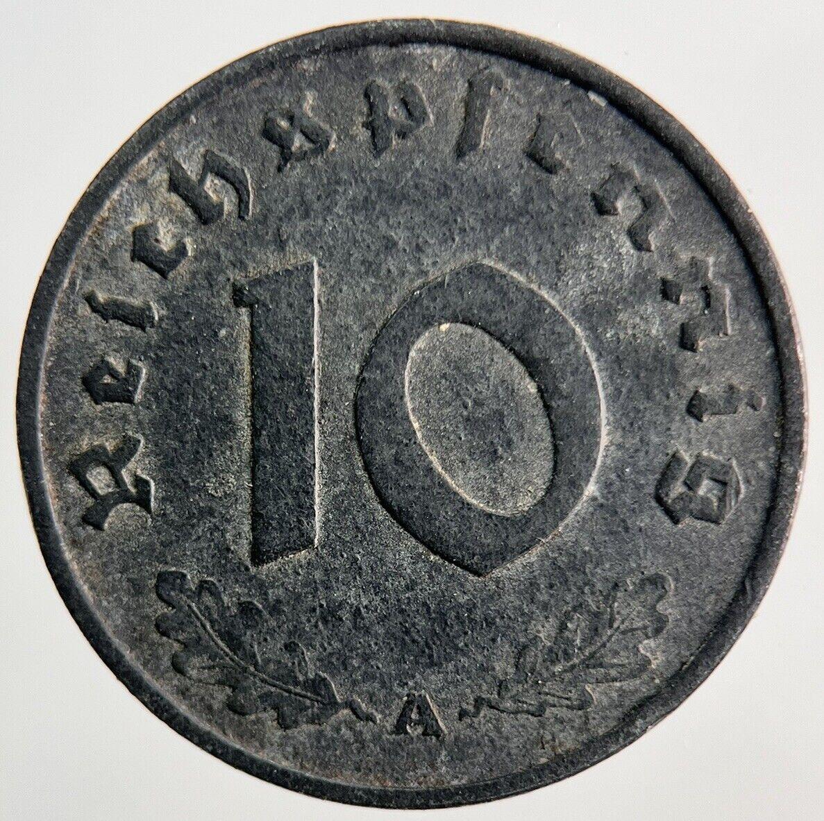 1942 Germany Nazi 10 Pfennig Coin | Very High Grade
