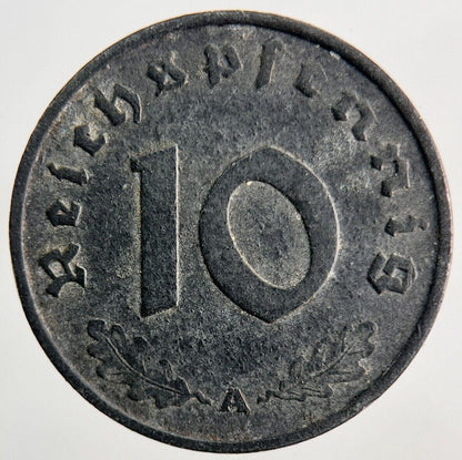 1942 Germany Nazi 10 Pfennig Coin | Very High Grade
