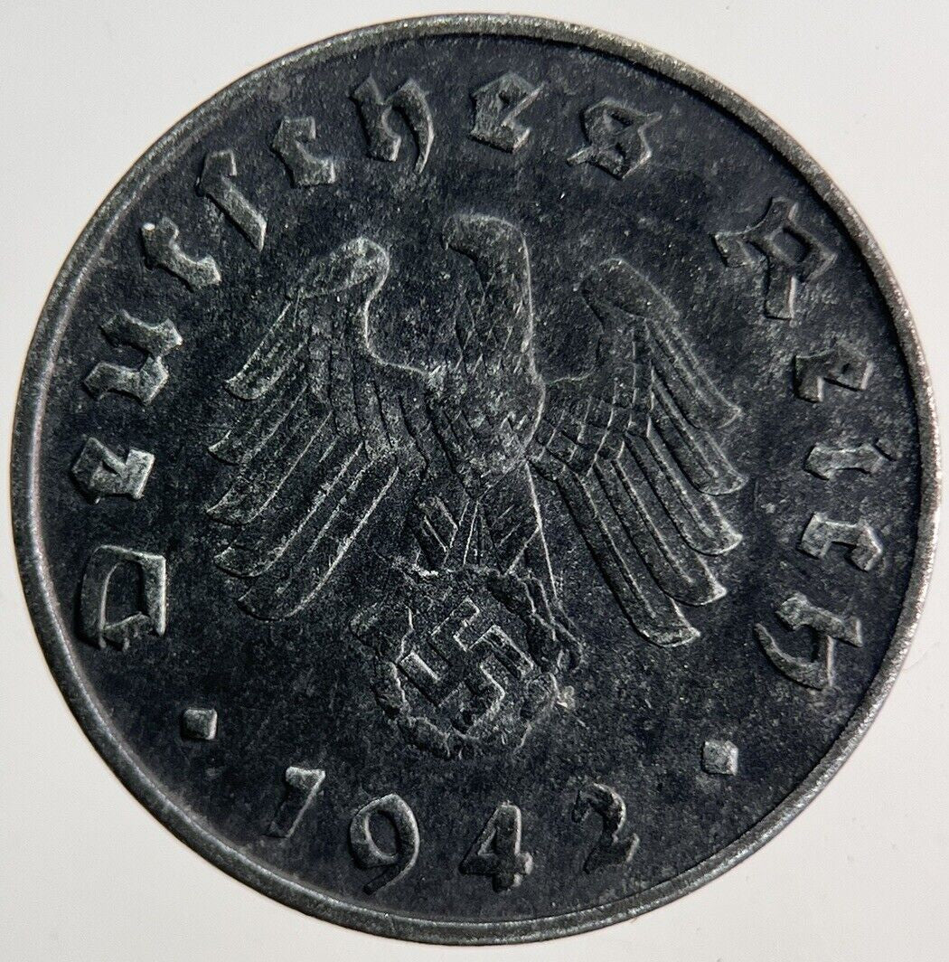 1942 Germany Nazi 10 Pfennig Coin | Very High Grade