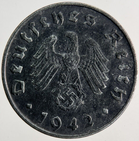 1942 Germany Nazi 10 Pfennig Coin | Very High Grade