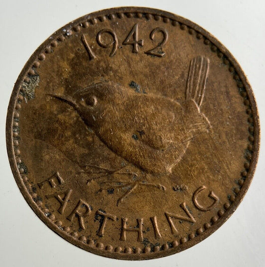 1942 George VI Wren Farthing Coin | Very High Grade
