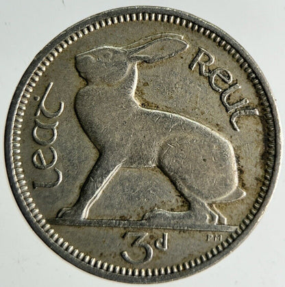 1942 Irish Rabbit Threepence Coin | Fine Collectable Grade