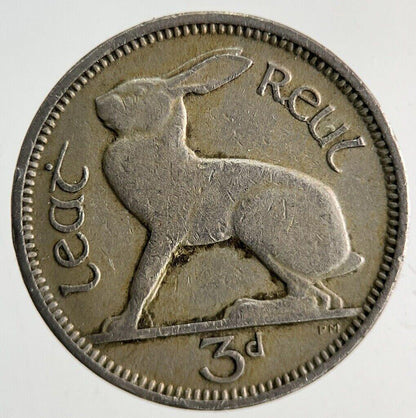 1942 Irish Threepence Rabbit Coin | Fine Collectable Grade