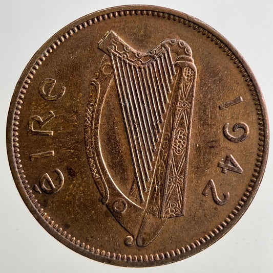 1942 Irish Half-Penny Coin | Very High Grade