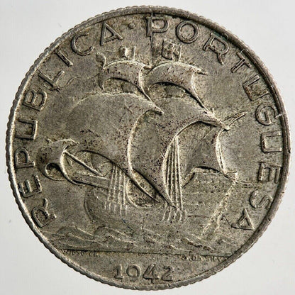 1942 Portugal 2.5 Escudos Silver Coin | Very High Grade