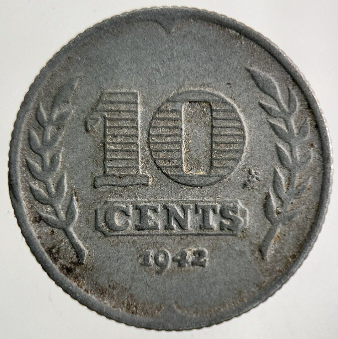 1942 Netherlands 10 Cents Coin | Fine Collectable Grade