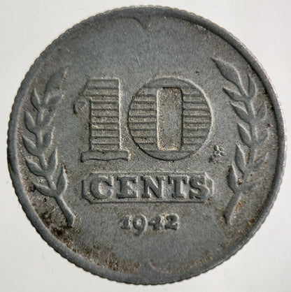 1942 Netherlands 10 Cents Coin | Fine Collectable Grade