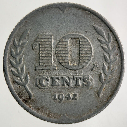 1942 Netherlands 10 Cents Coin | Fine Collectable Grade