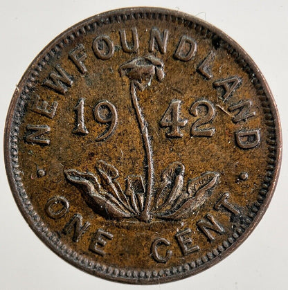1942 New Foundland Canada One Cent Coin | Fine Collectable Grade | a5694