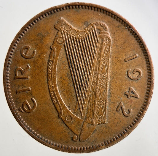 1942 Irish Half-Penny Pig Coin | Very High Grade