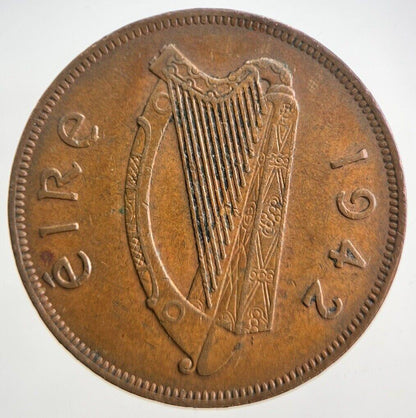 1942 Irish One Penny Coin | Very High Grade | a4715