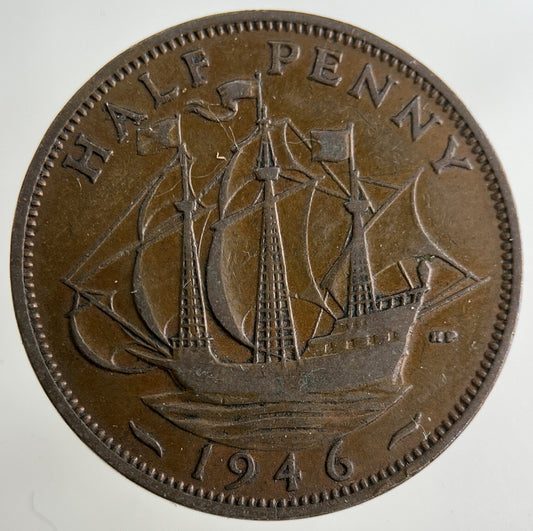 1946 George VI Half-Penny Coin | Fine Collectable Grade