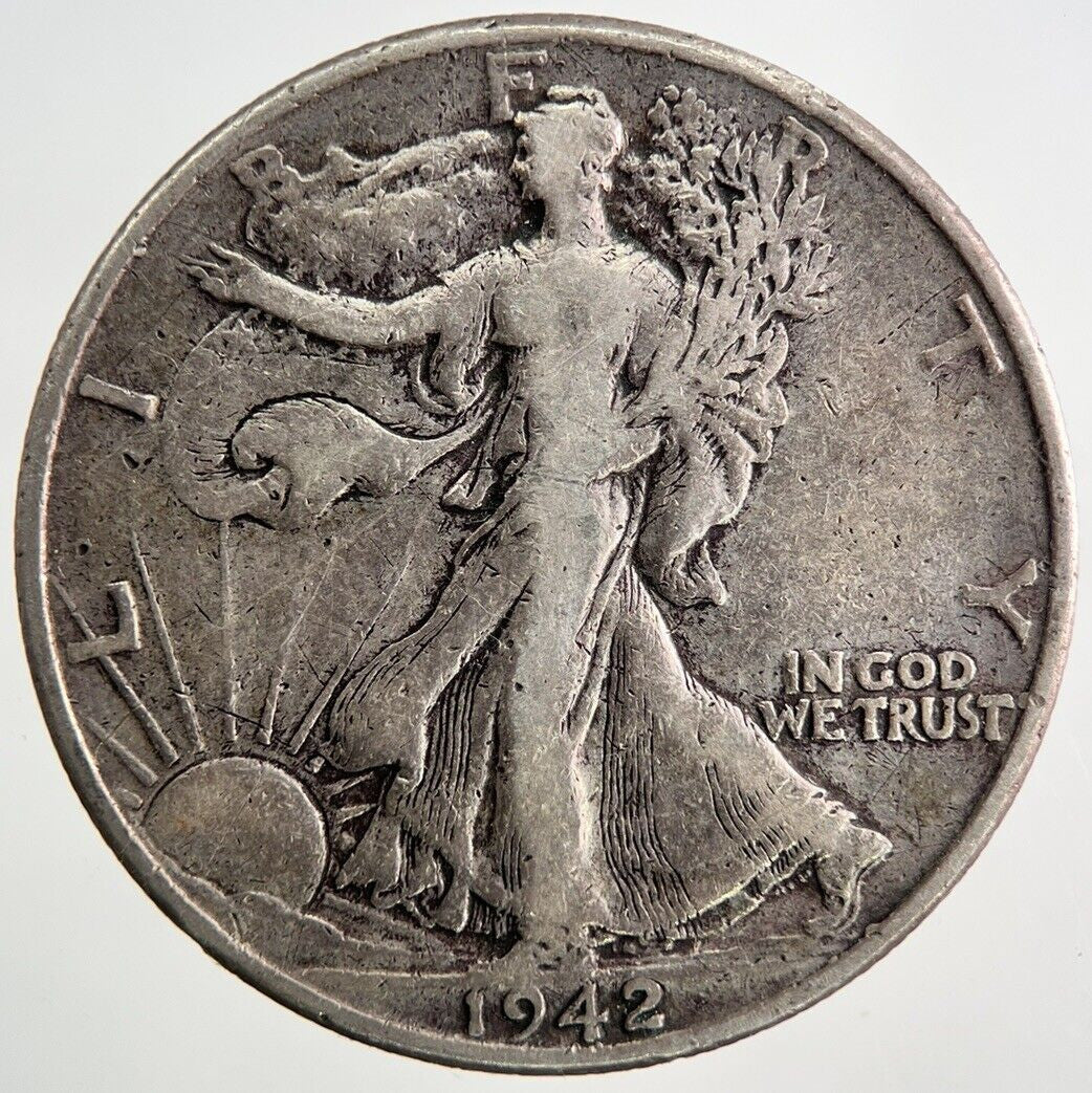 1942 US Half-Dollar Walking Liberty Silver Coin | Fine Collectable Grade
