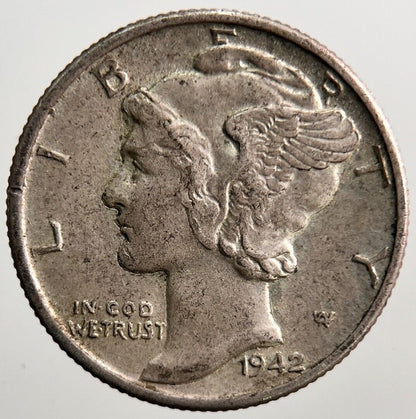 1942 US USA Mercury Dime Silver Coin | Very High Grade | a3737