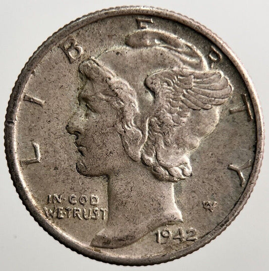1942 US USA Mercury Dime Silver Coin | Very High Grade | a3737
