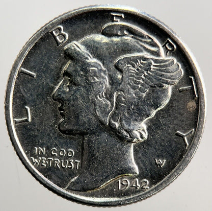 1942 US USA Mercury Dime Silver Coin | Very High Grade | a3741
