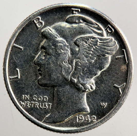 1942 US USA Mercury Dime Silver Coin | Very High Grade | a3741