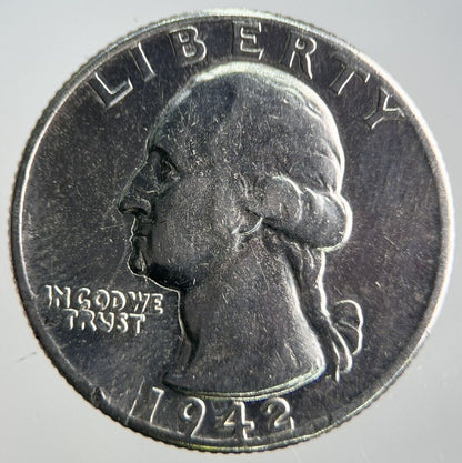 1942 US American Quarter Silver Coin | Fine Collectable Grade | a4093