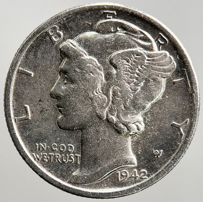 1942 US USA Mercury Dime Silver Coin | Very High Grade | a277