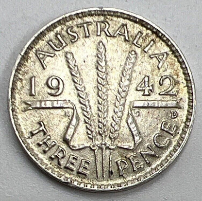 1942 Threepence | Australia Silver Coin | Very Fine Grade | a601