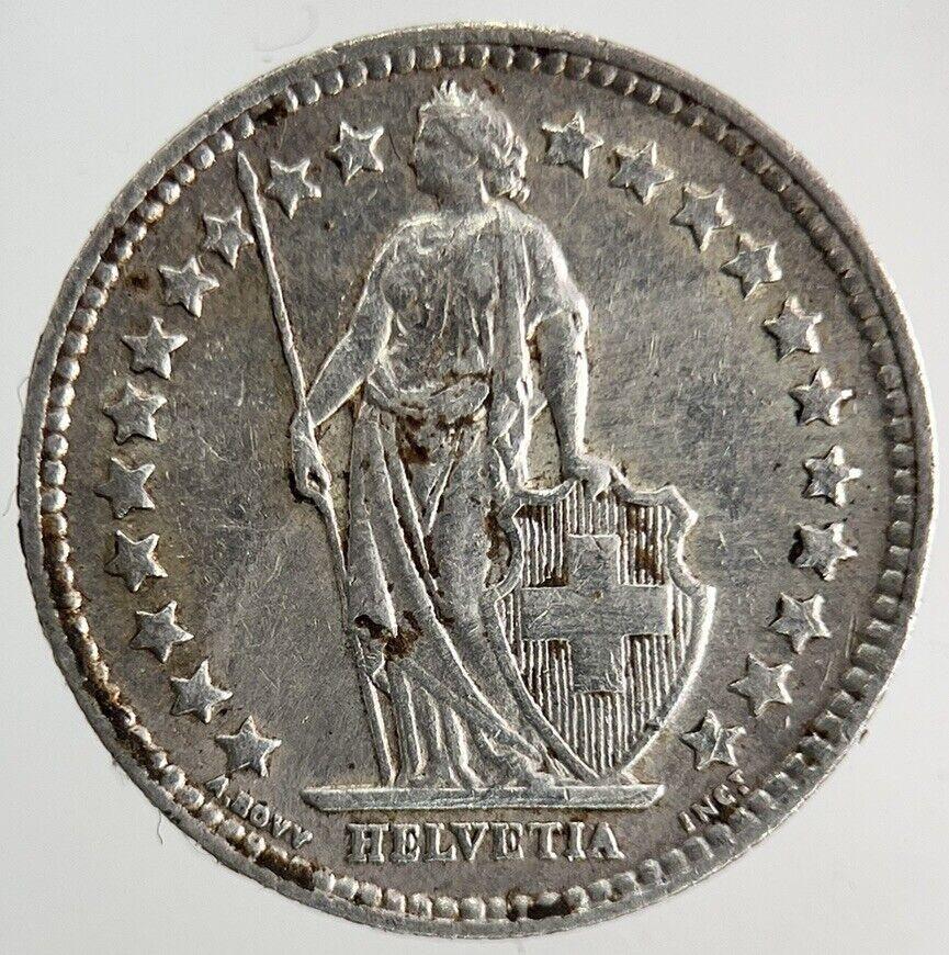1942 Switzerland Swiss 1/2 Half Franc Silver Coin | Fine Collectable Grade