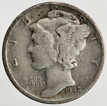 1942 US USA Mercury One Dime Silver Coin | Fine Collectable Grade
