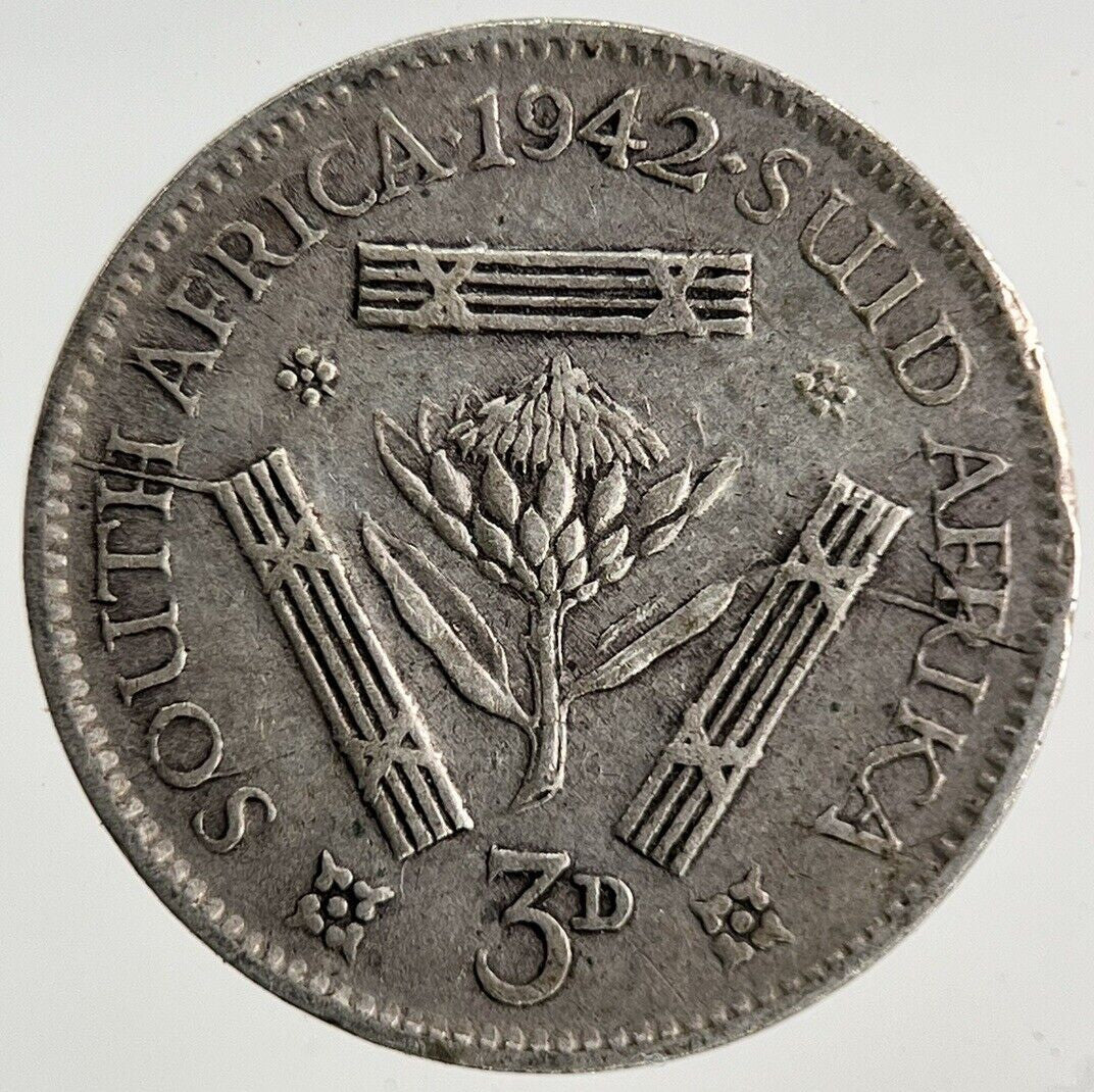 1942 South Africa Threepence Silver Coin | Fine Collectable Grade