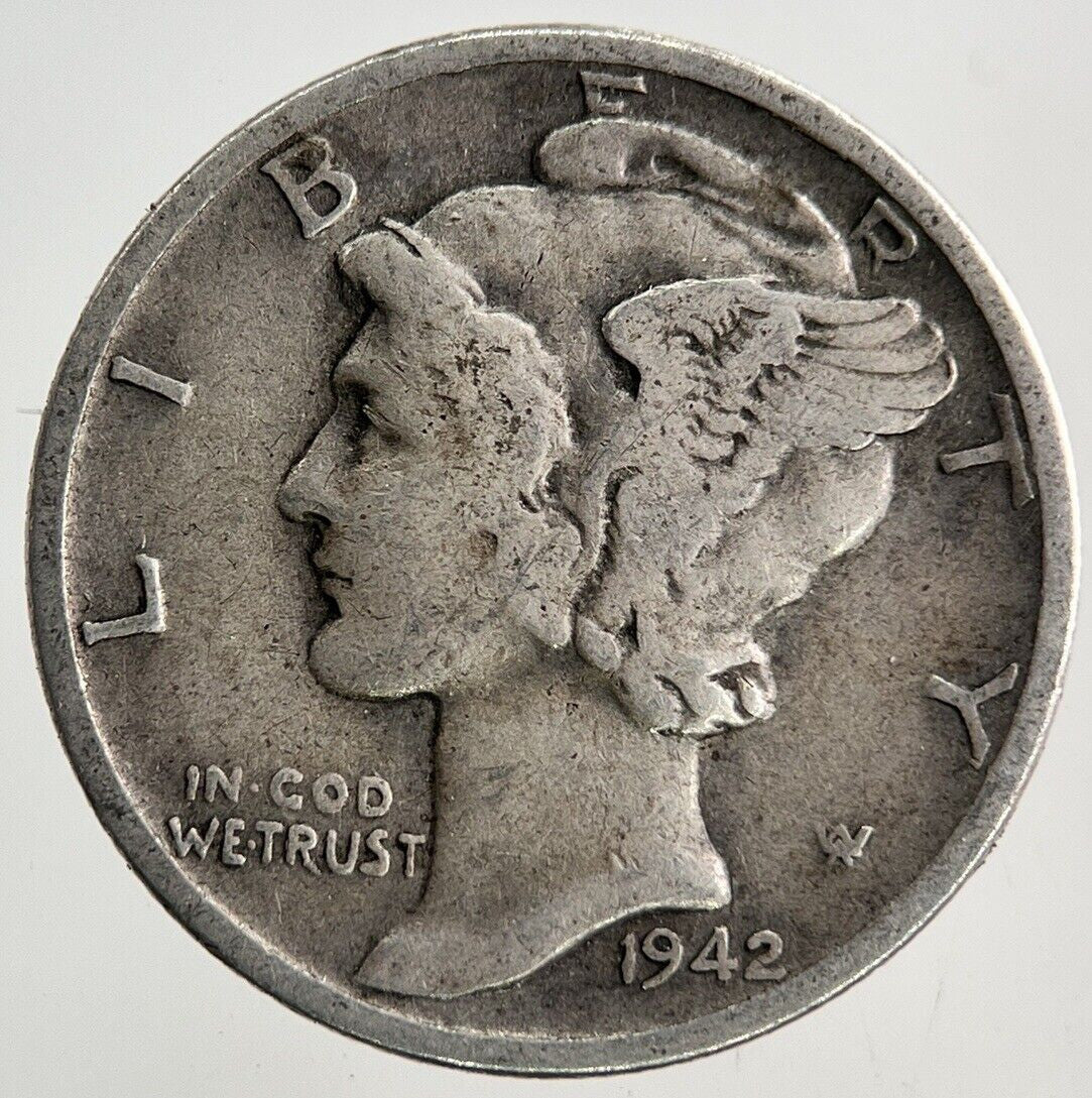 1942 US USA Mercury One Dime Silver Coin | Collectable Grade