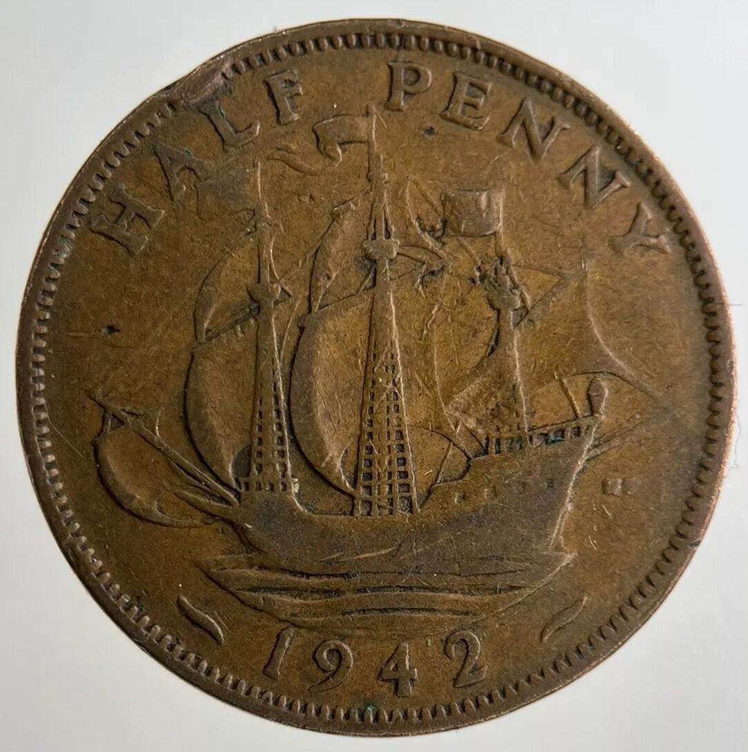 1942 George VI Half-Penny Coin | Collectable Grade