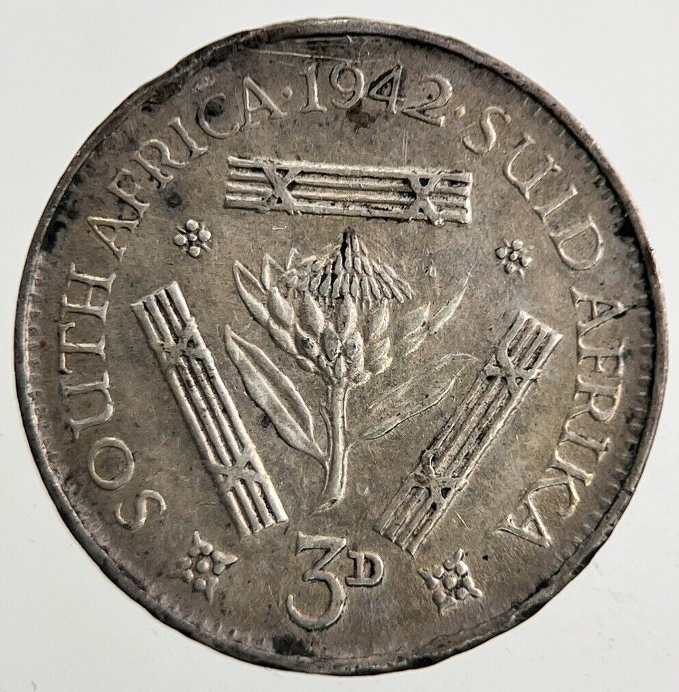 1942 South Africa Threepence Silver Coin | Very High Grade