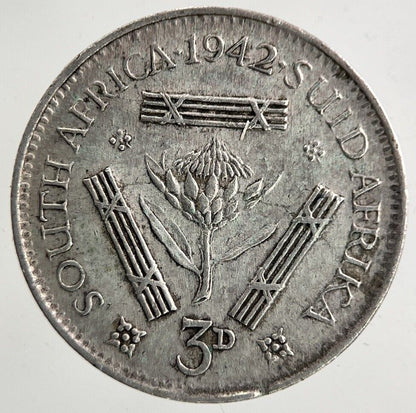 1942 South Africa Threepence Silver Coin | Very High Grade