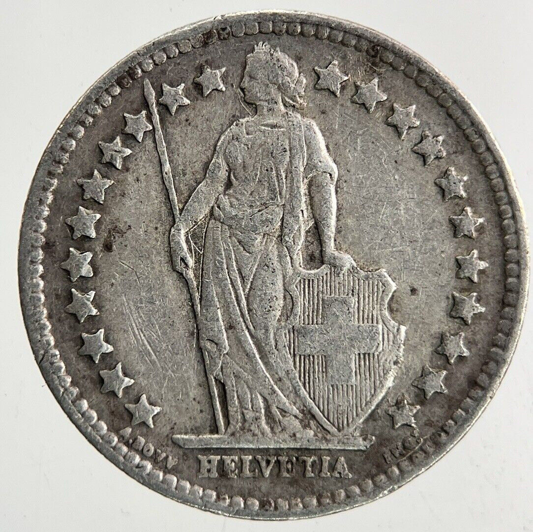 1942 Switzerland Swiss 1/2 Half Franc Silver Coin | Fine Collectable Grade