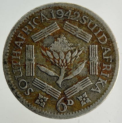1942 South Africa Sixpence Silver Coin | Collectable Grade